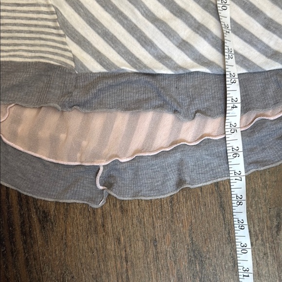 Pete Asymmetrical Gray and White Striped Tank Top, High/Low Hem,  XS - Picture 9 of 9